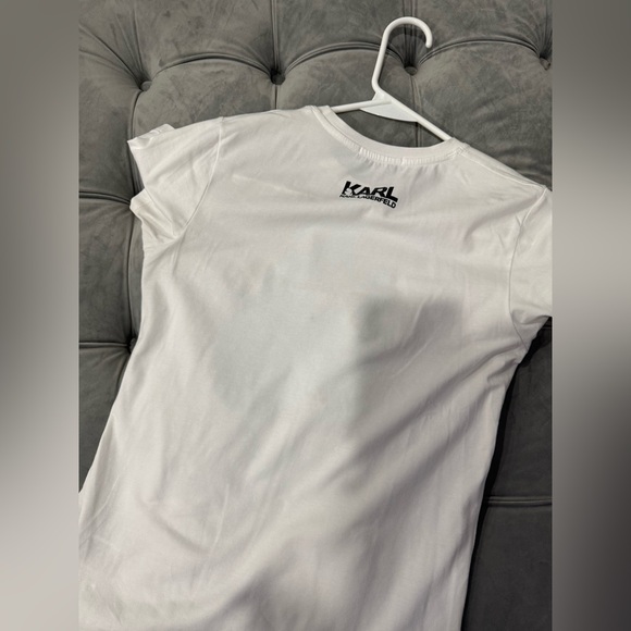 Karl Lagerfeld White and Black Cat Graphic T-Shirt - Picture 4 of 6